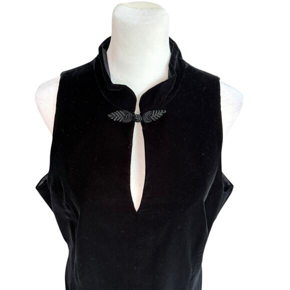 Yves Cossette DEPECHE Mode Dress Women 14 Black Velvet Asian 90s Cocktail Event - Picture 2 of 12